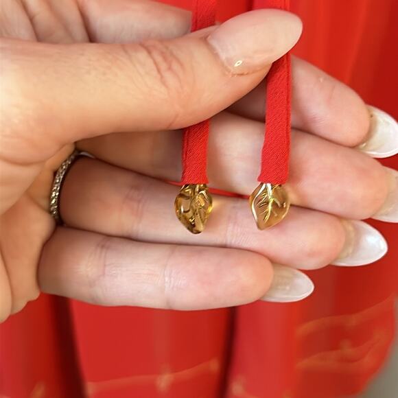 Vintage Victoria Secret Silky Red Nightgown and Robe Set Size Medium - Picture 10 of 12